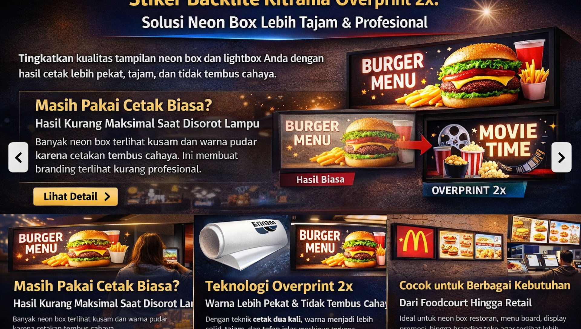 stiker backlite ritrama overprint 2x untuk neon box dan lightbox berkualitas tinggi