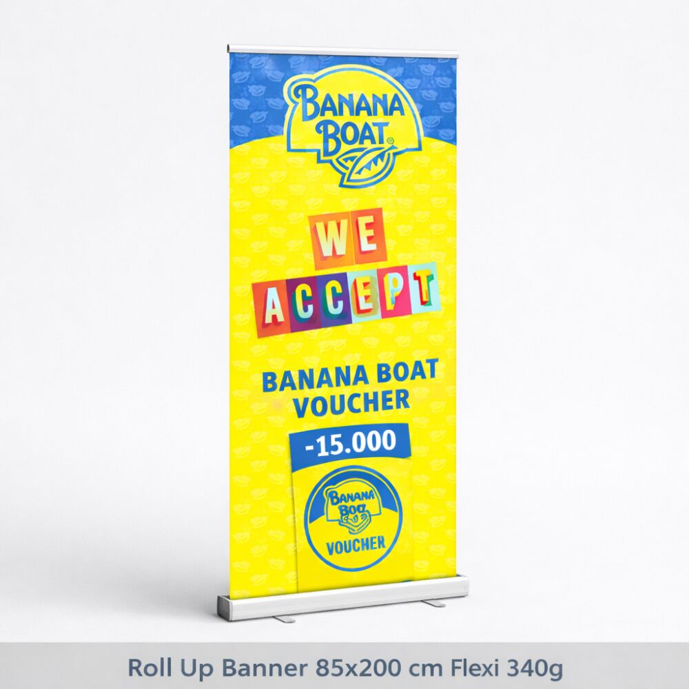 Cetak Roll Up Banner 85x200 cm Flexi 340g