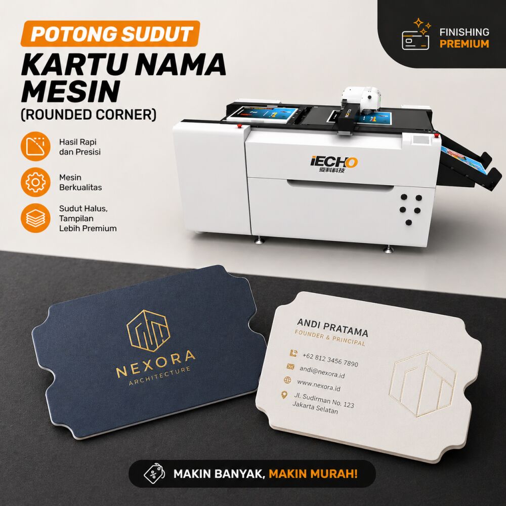 Potong Sudut HUK Kartu Nama MESIN (ROUNDED CORNER)