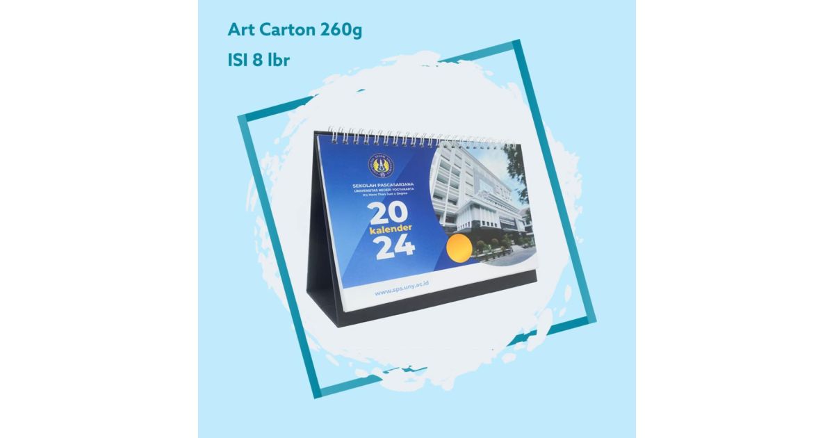 Kalender A5 210x150 Landscape, Isi 6-8 lbr, Art Carton 260g 2 Sisi