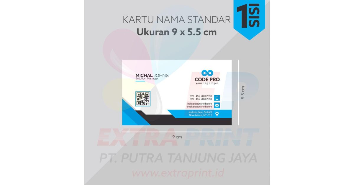 Kartu Nama 1 Muka Art Carton 310g