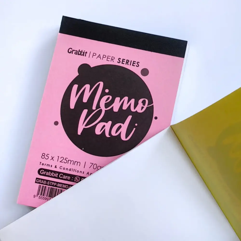 Memo Pad A4 Custom – 50 Lembar HVS 80g Polos + Cover Art Carton 260g Doff 1 Sisi