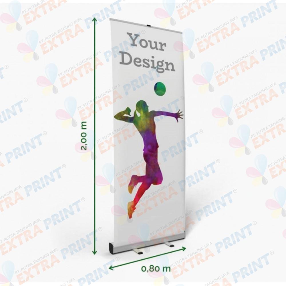 Cetak Roll Up Banner 80x200 cm Flexi 340g